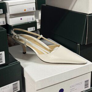 Brand New White Leather Slingback Pumps